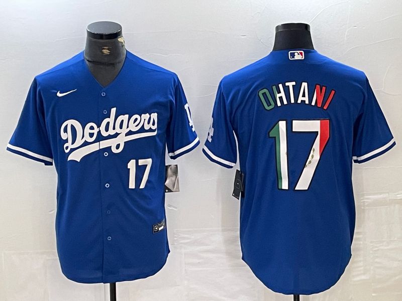 Men Los Angeles Dodgers 17 Ohtani Blue Nike Game MLB Jersey style 19